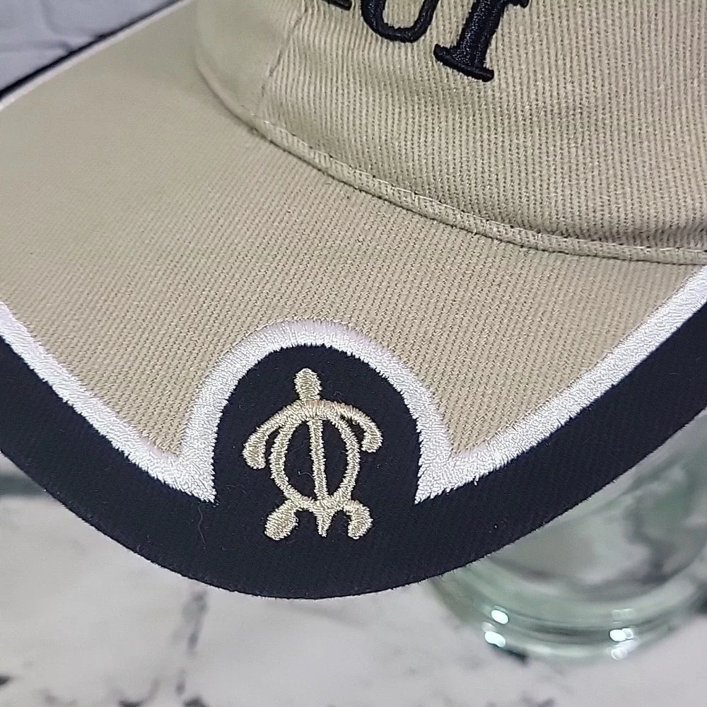Surfware Maui‎ Hawaii Hat Beige OSFA Strapback Turtle Logo Travel Souvenir Cap